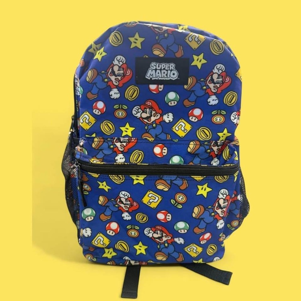 Kids‎ Super Mario Power Ups/Stars/Mushrooms/Mario All Over Print Backpack